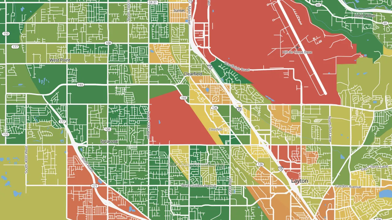 Clearfield, UT Map of Burglary Rates