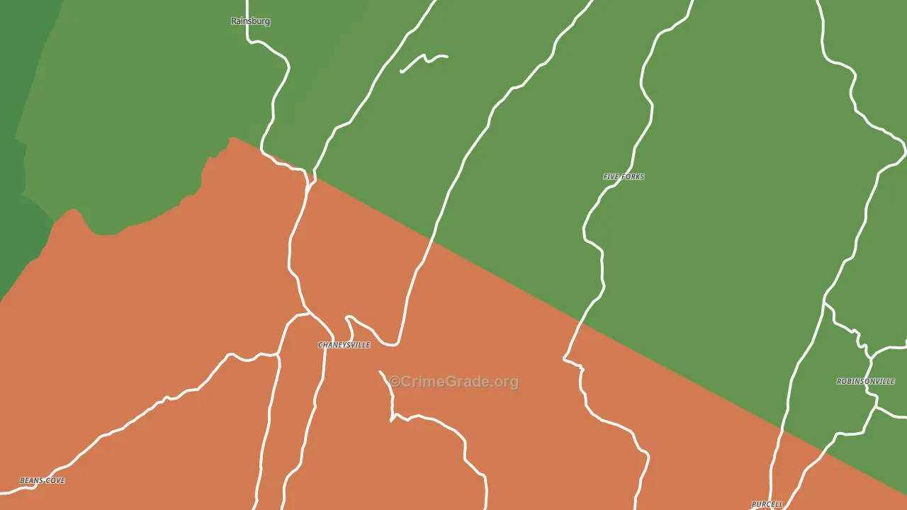 Clearville, PA Map of Burglary Rates