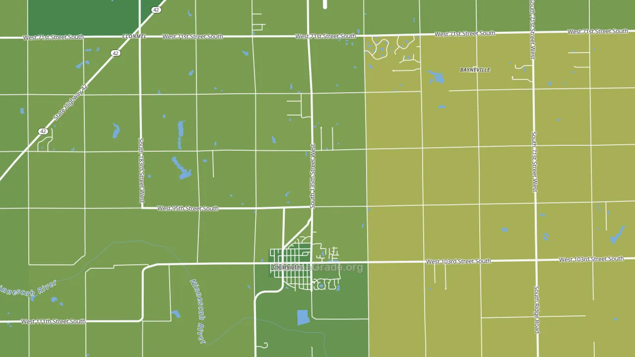 Clearwater, KS Map of Burglary Rates