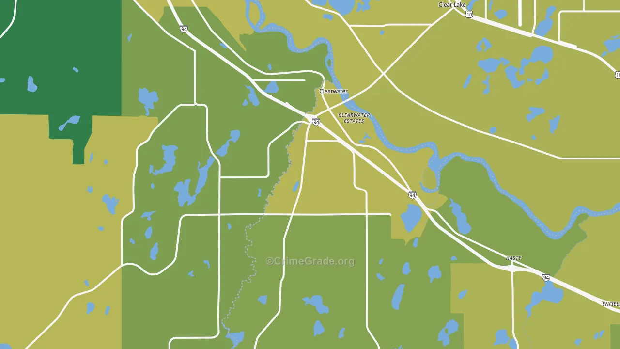 Clearwater, MN Map of Burglary Rates