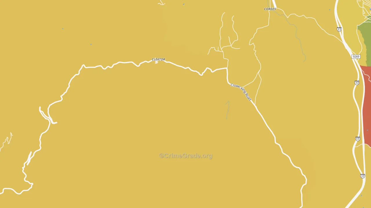 Cleator, AZ Map of Burglary Rates
