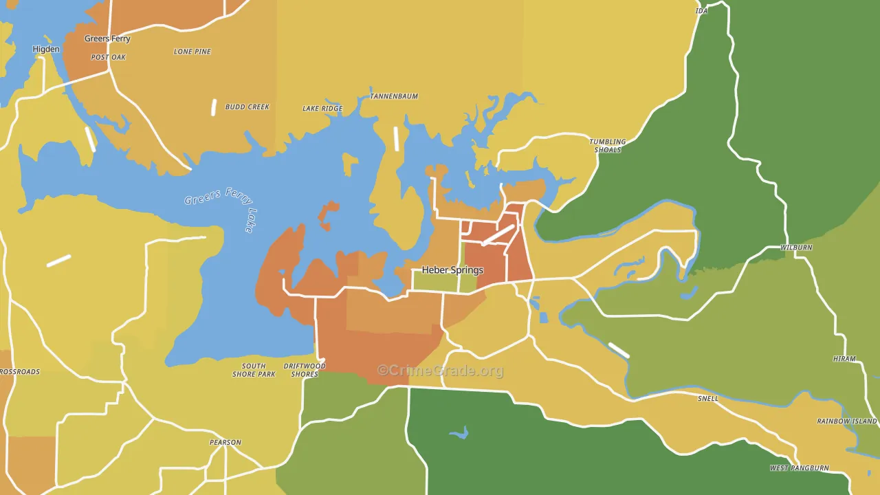 Cleburne County, AR Map of Burglary Rates