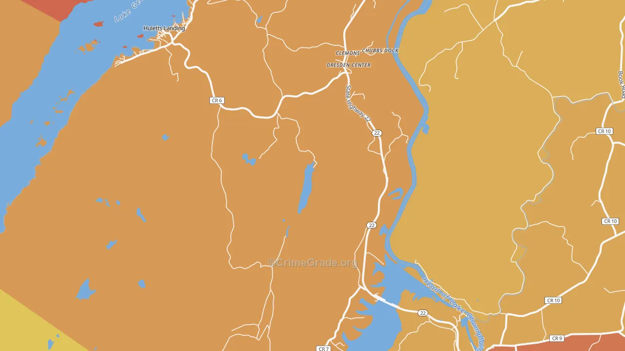 Clemons, NY Map of Burglary Rates