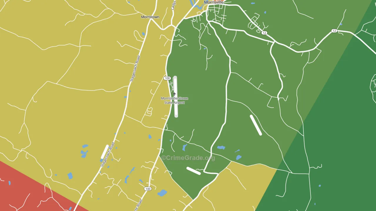 Cleveland Corner, VT Map of Burglary Rates