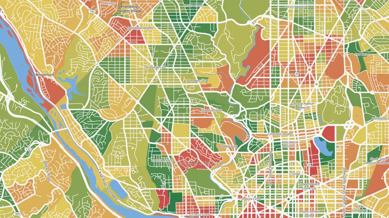 Cleveland Park, Washington, DC Map of Burglary Rates