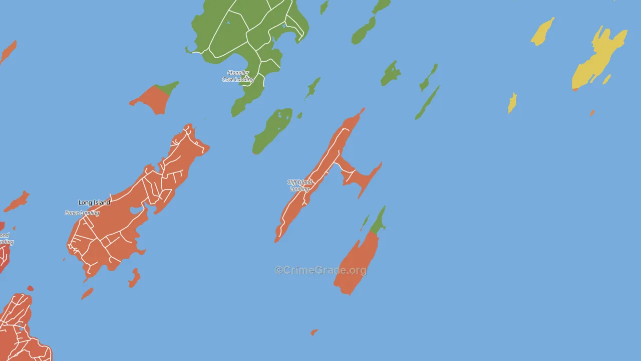 Cliff Island, ME Map of Burglary Rates
