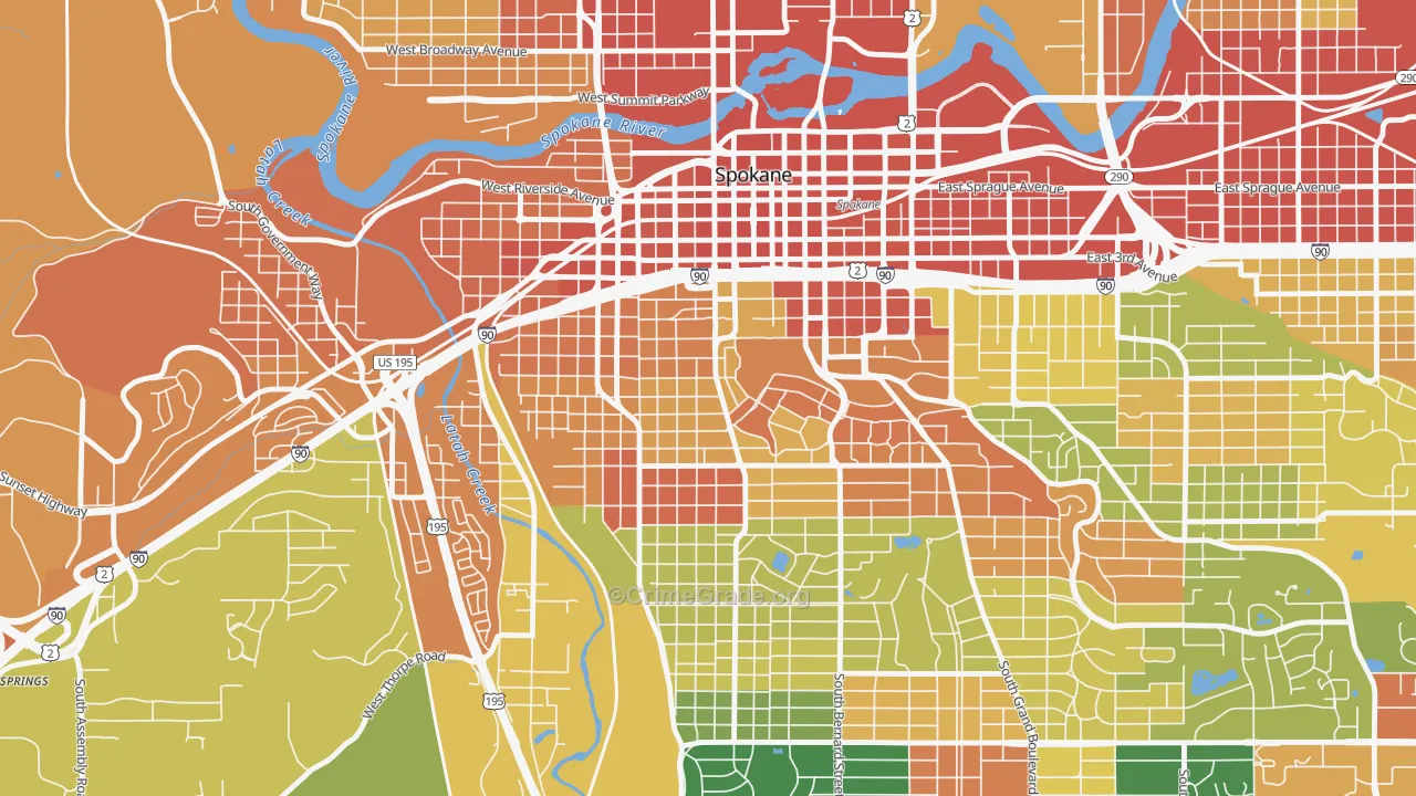 Cliffcannon, Spokane, WA Map of Burglary Rates