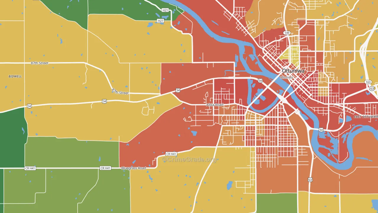 Cliffland, IA Map of Burglary Rates