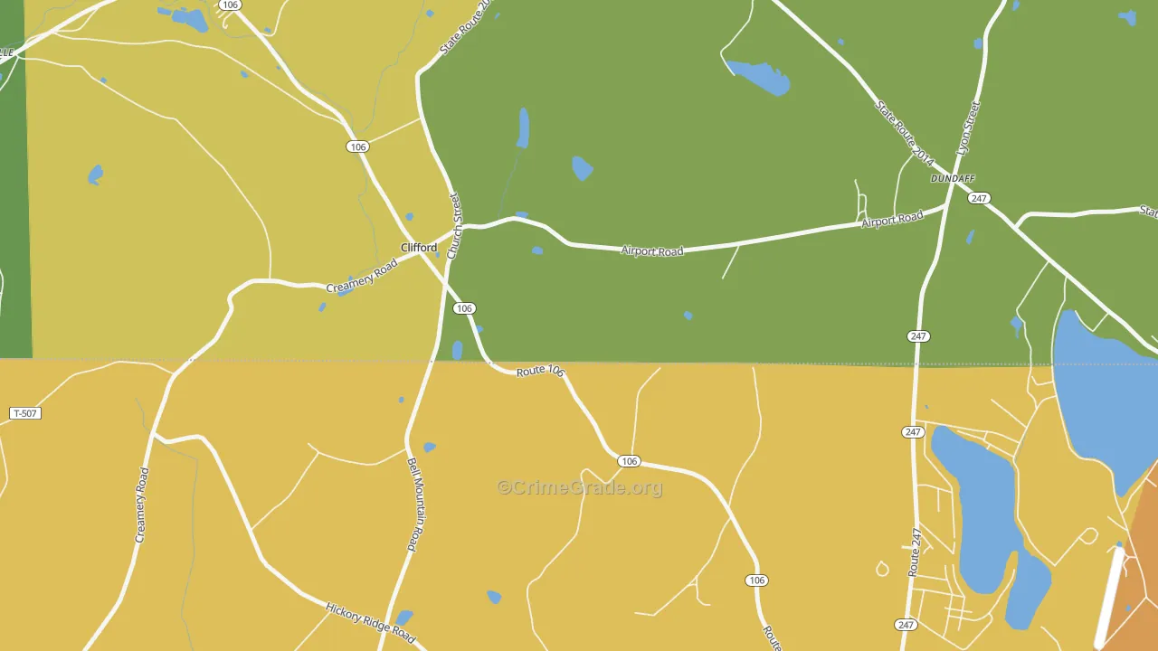 Clifford, PA Map of Burglary Rates