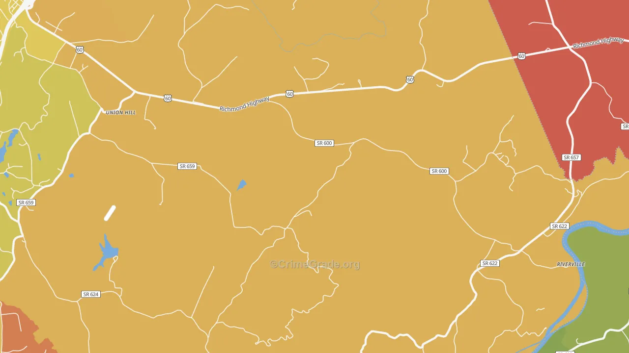 Clifford, VA Map of Burglary Rates