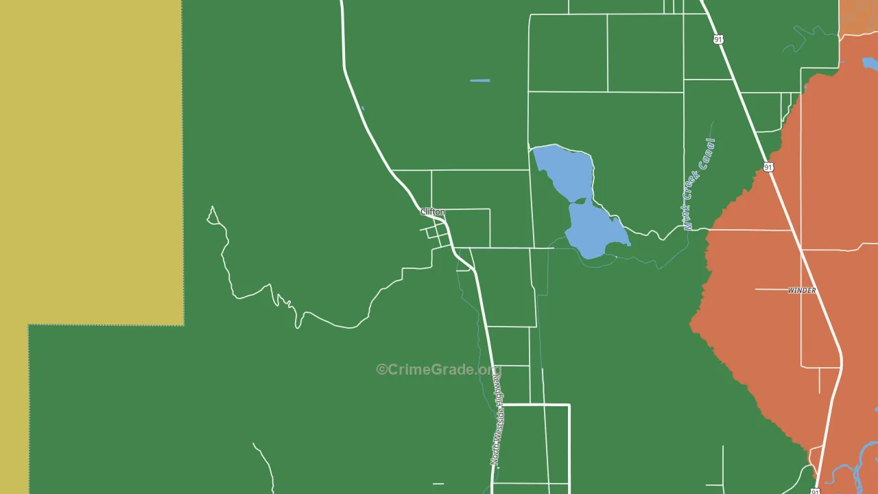 Clifton, ID Map of Burglary Rates