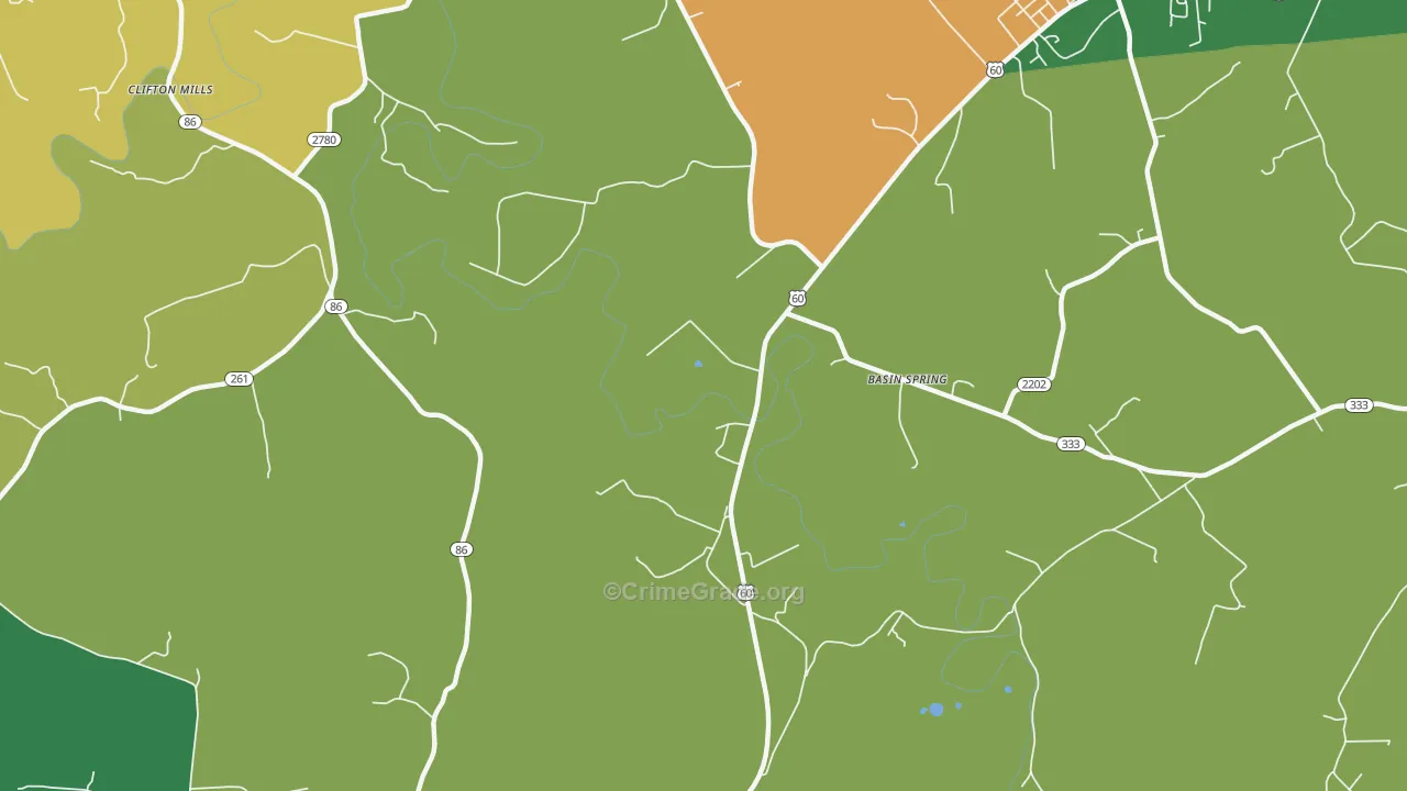 Clifton Mills, KY Map of Burglary Rates