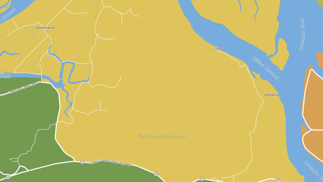 Clifton, OR Map of Burglary Rates