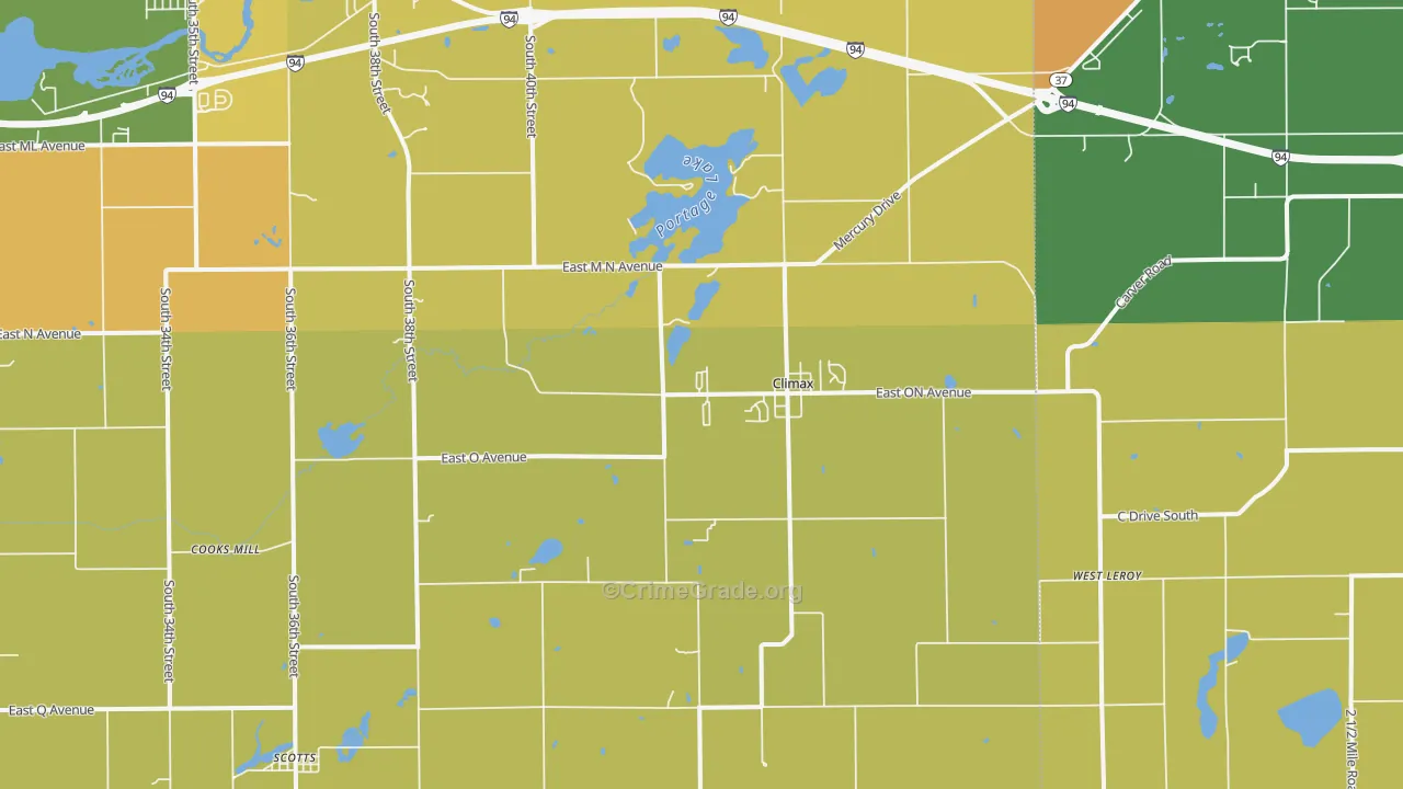 Climax, MI Map of Burglary Rates