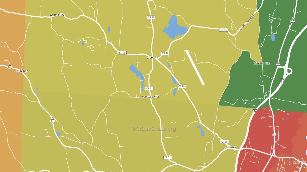 Climax, NY Map of Burglary Rates
