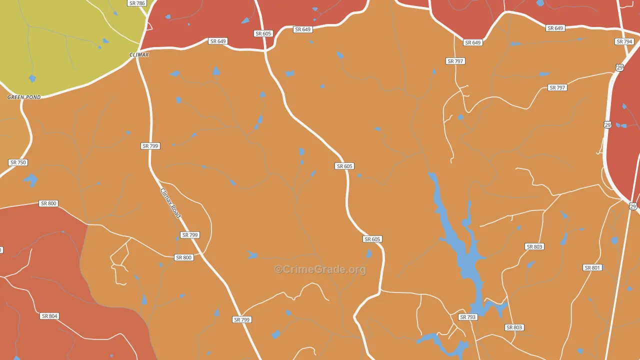 Climax, VA Map of Burglary Rates
