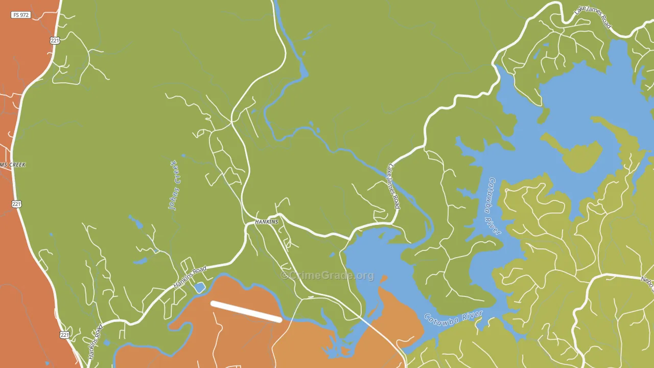 Clinchfield, NC Map of Burglary Rates