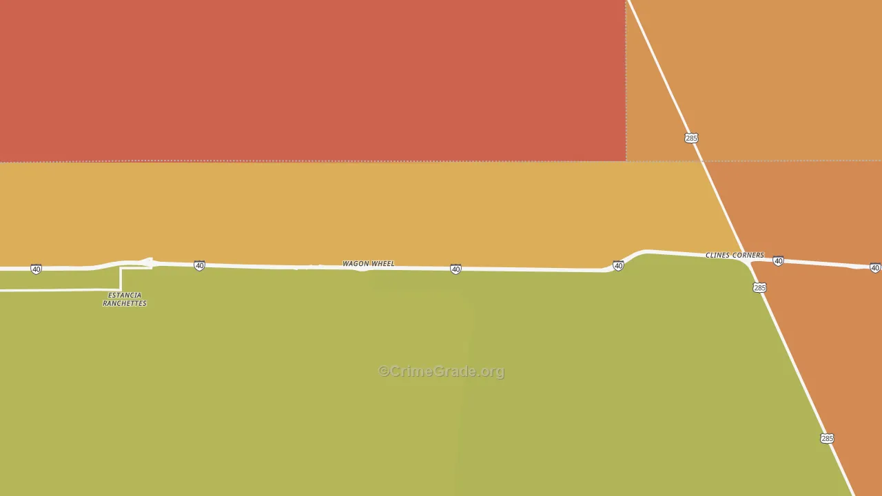 Clines Corners, NM Map of Burglary Rates