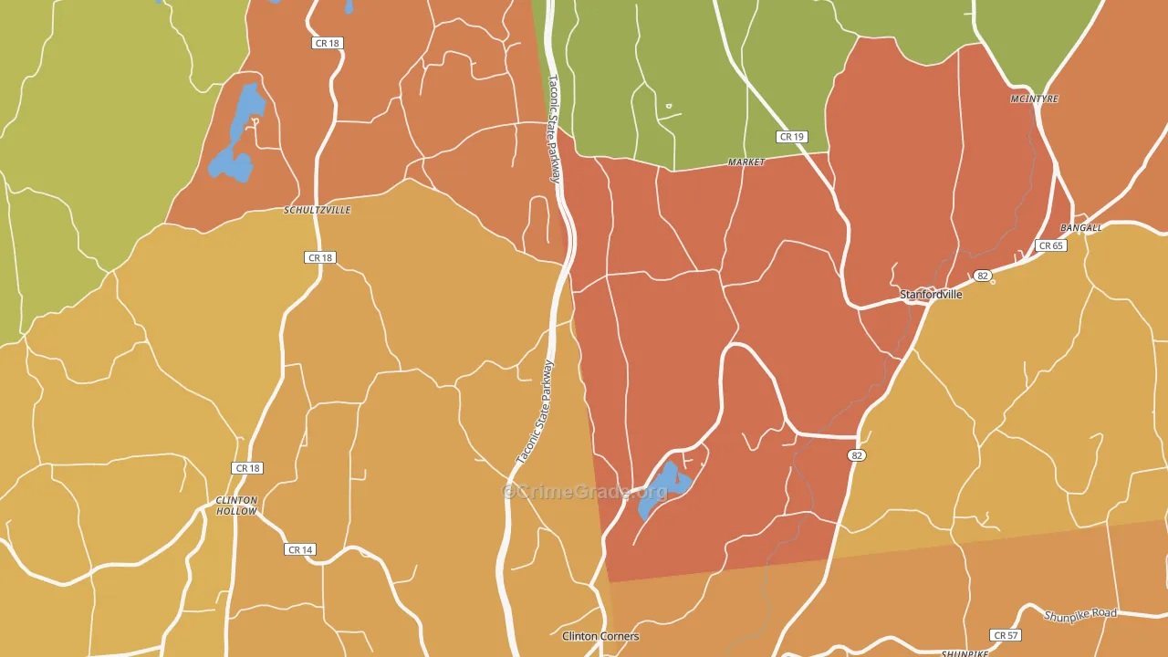 Clinton Corners, NY Map of Burglary Rates