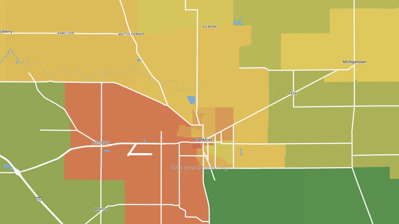 Clinton County, IN Map of Burglary Rates