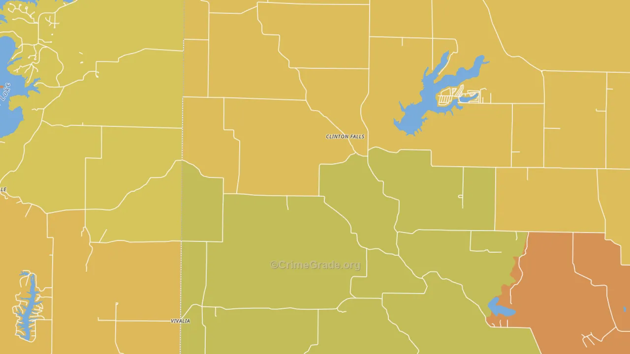 Clinton Falls, IN Map of Burglary Rates