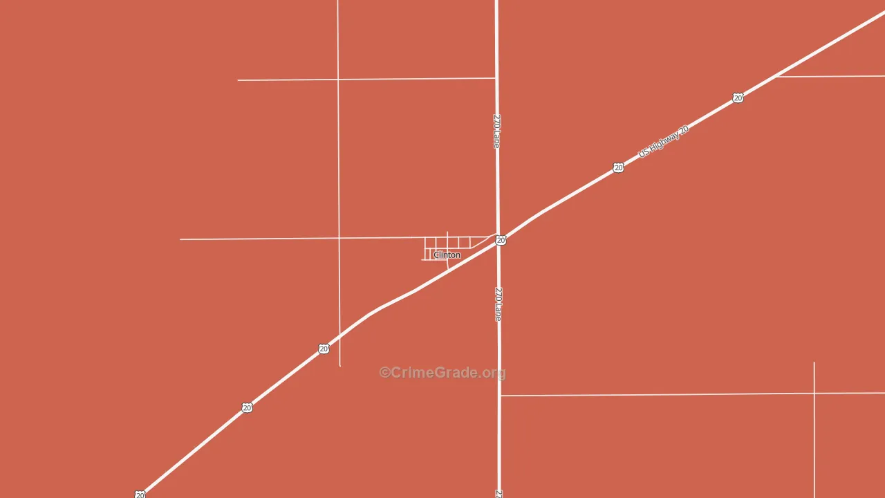 Clinton, NE Map of Burglary Rates