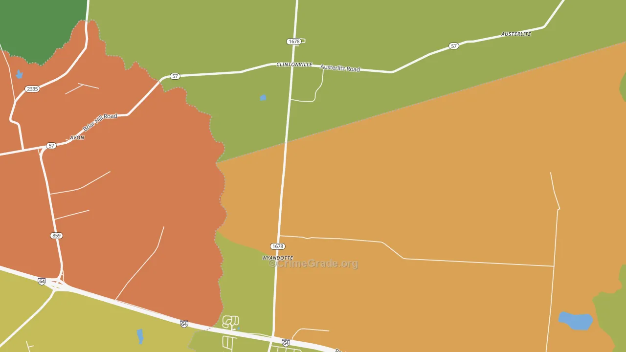 Clintonville, KY Map of Burglary Rates