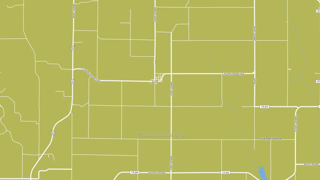 Clio, IA Map of Burglary Rates