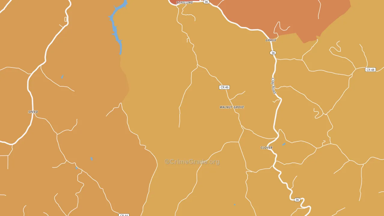 Clio, WV Map of Burglary Rates