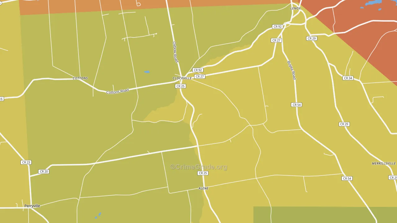 Clockville, NY Map of Burglary Rates
