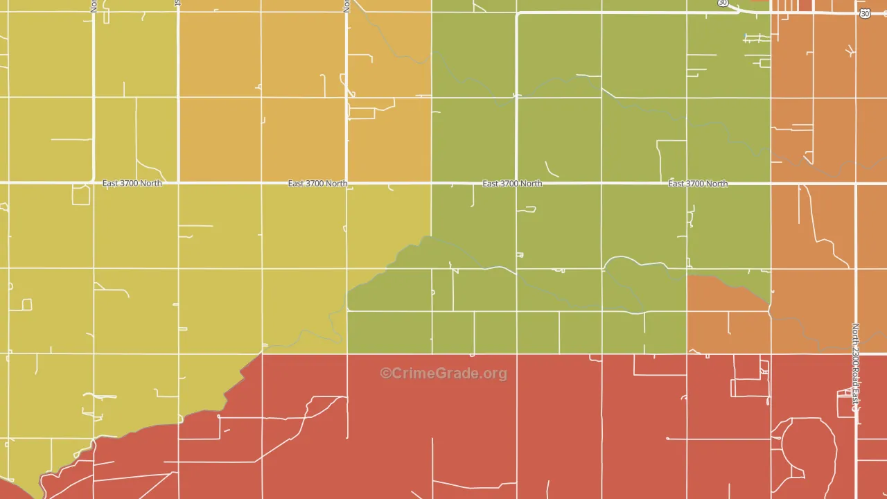 Clover, ID Map of Burglary Rates