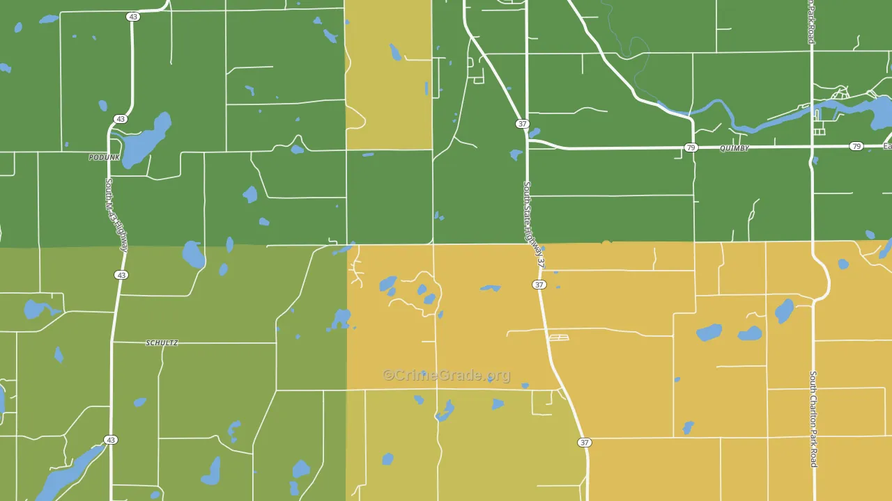 Cloverdale, MI Map of Burglary Rates