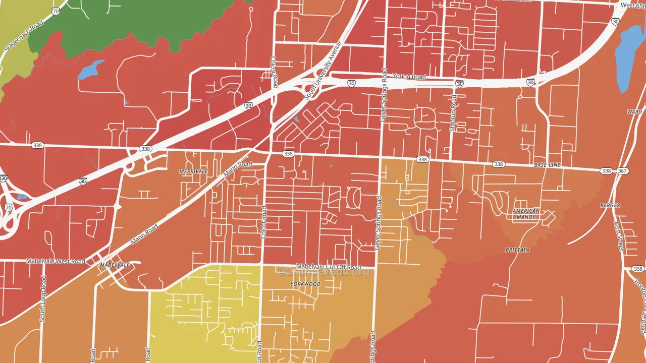 Cloverdale Watson, Little Rock, AR Map of Burglary Rates