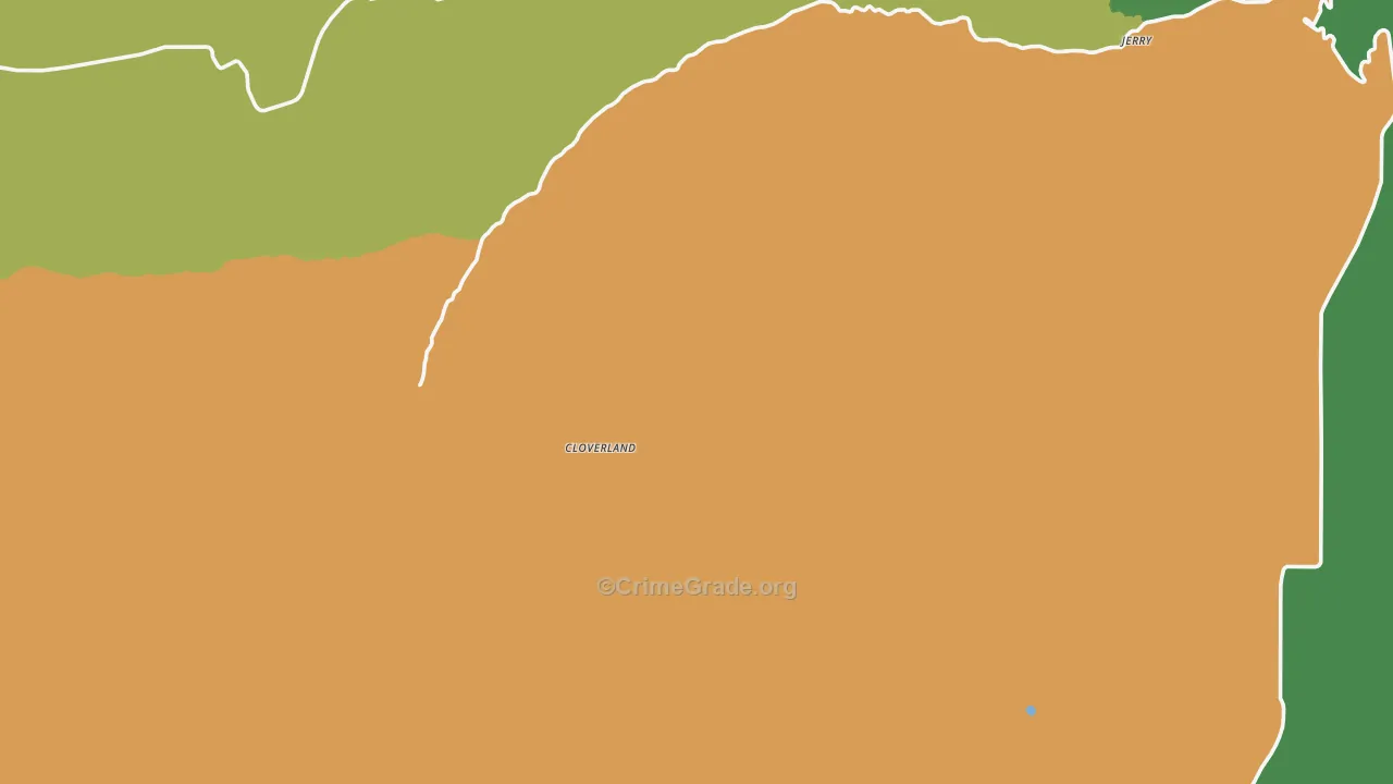 Cloverland, WA Map of Burglary Rates