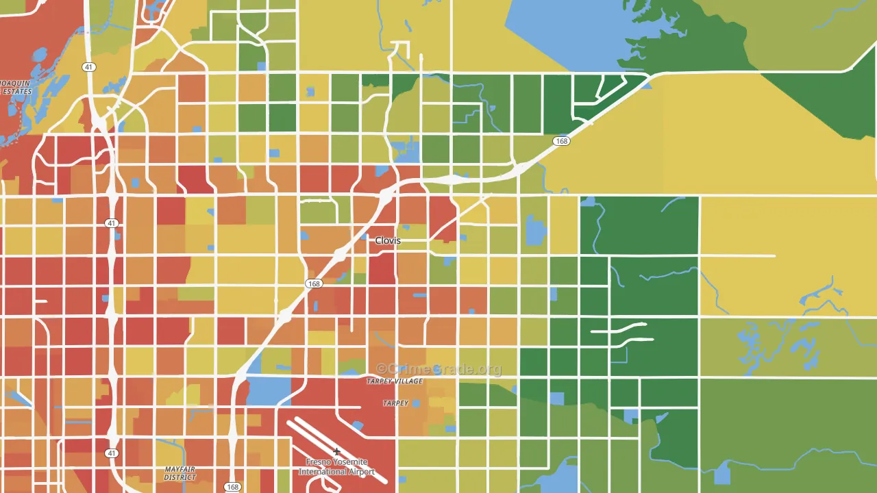 Clovis, CA Map of Burglary Rates