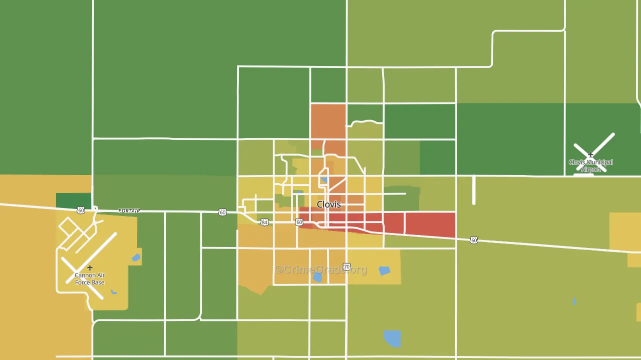 Clovis, NM Map of Burglary Rates