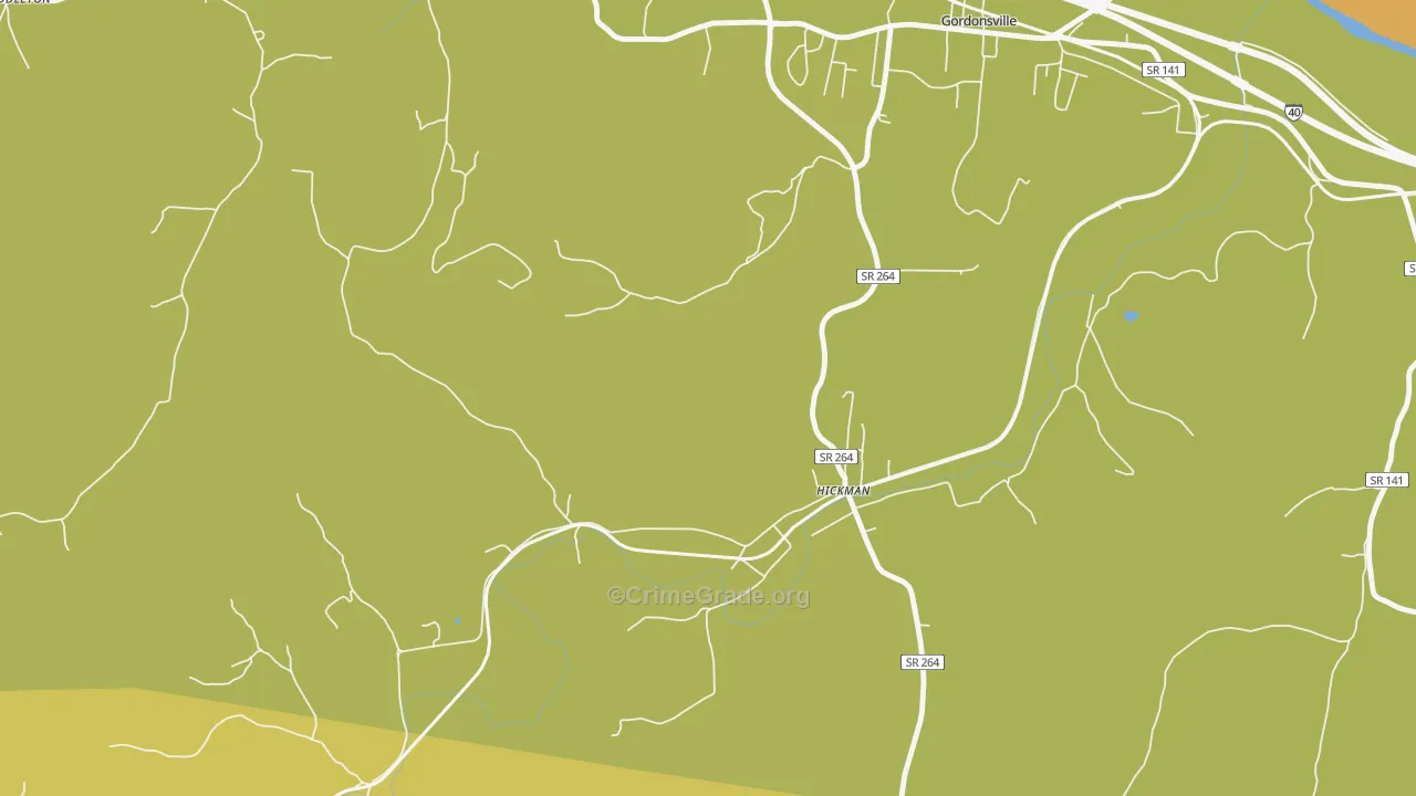 Club Springs, TN Map of Burglary Rates