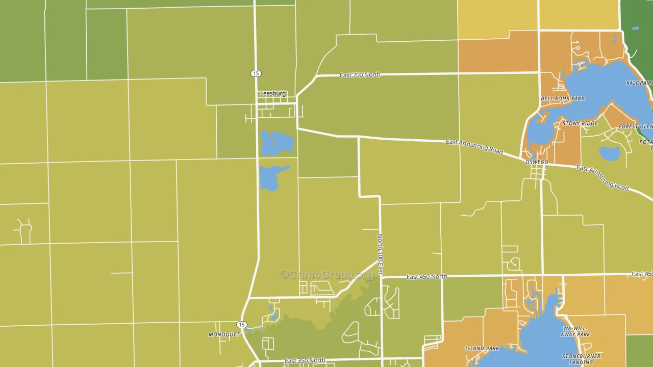 Clunette, IN Map of Burglary Rates