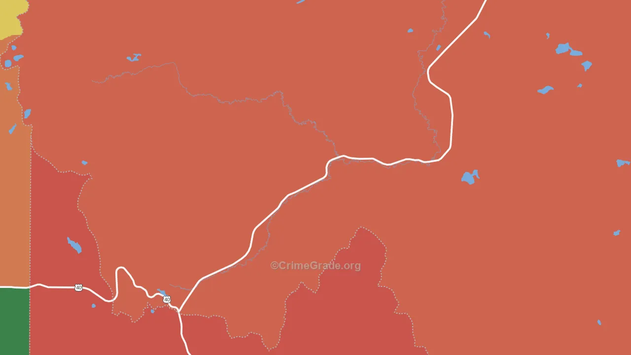 Coalmont, CO Map of Burglary Rates