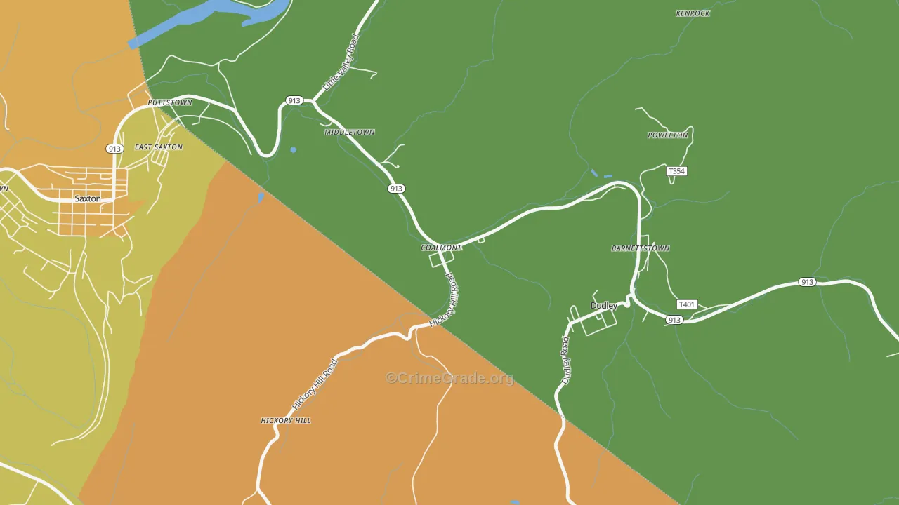 Coalmont, PA Map of Burglary Rates