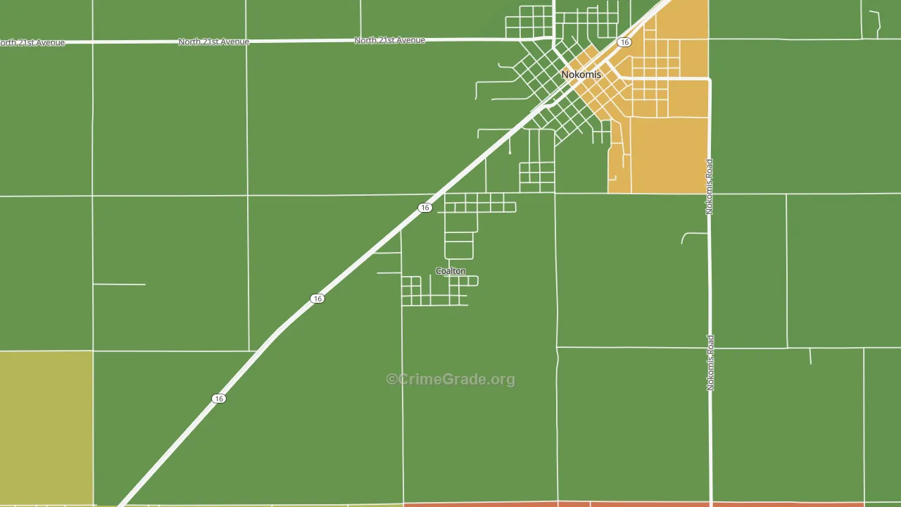 Coalton, IL Map of Burglary Rates