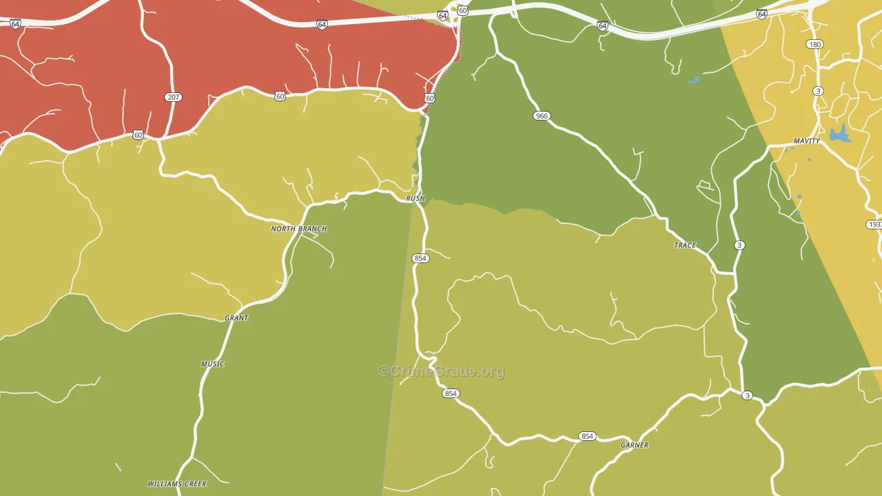 Coalton, KY Map of Burglary Rates