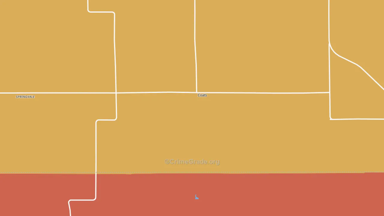 Coats, KS Map of Burglary Rates