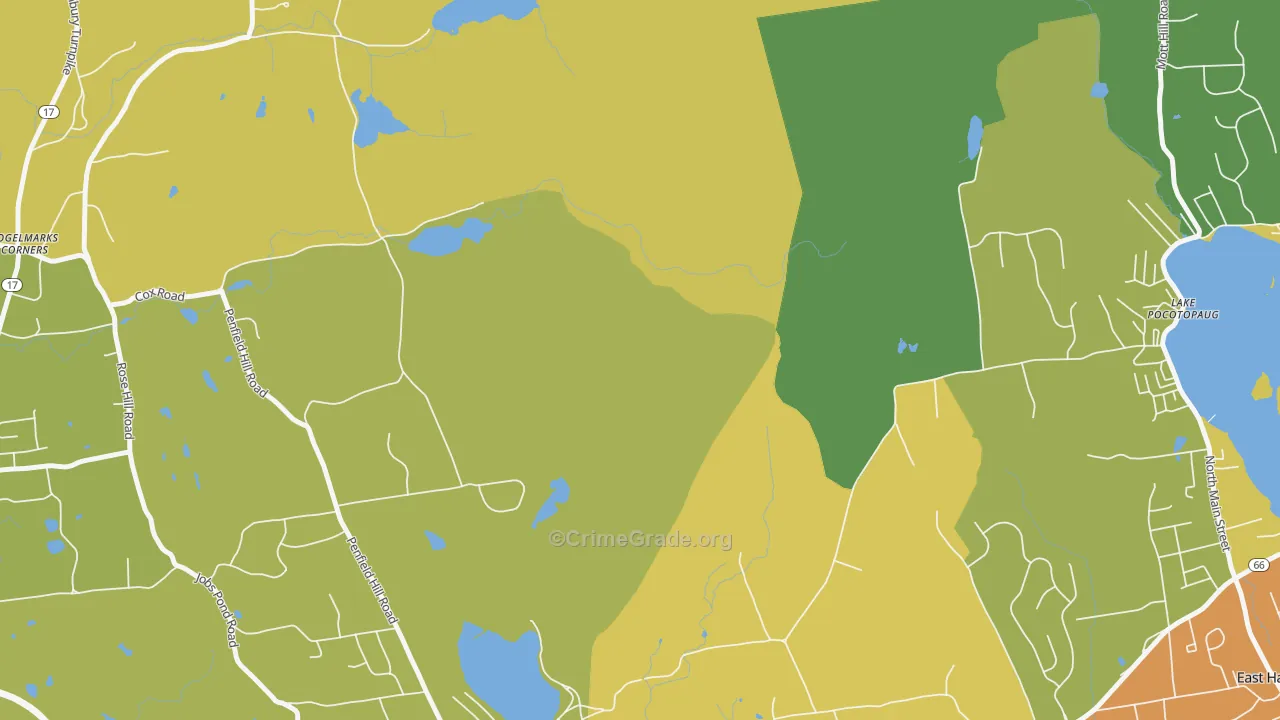 Cobalt, CT Map of Burglary Rates
