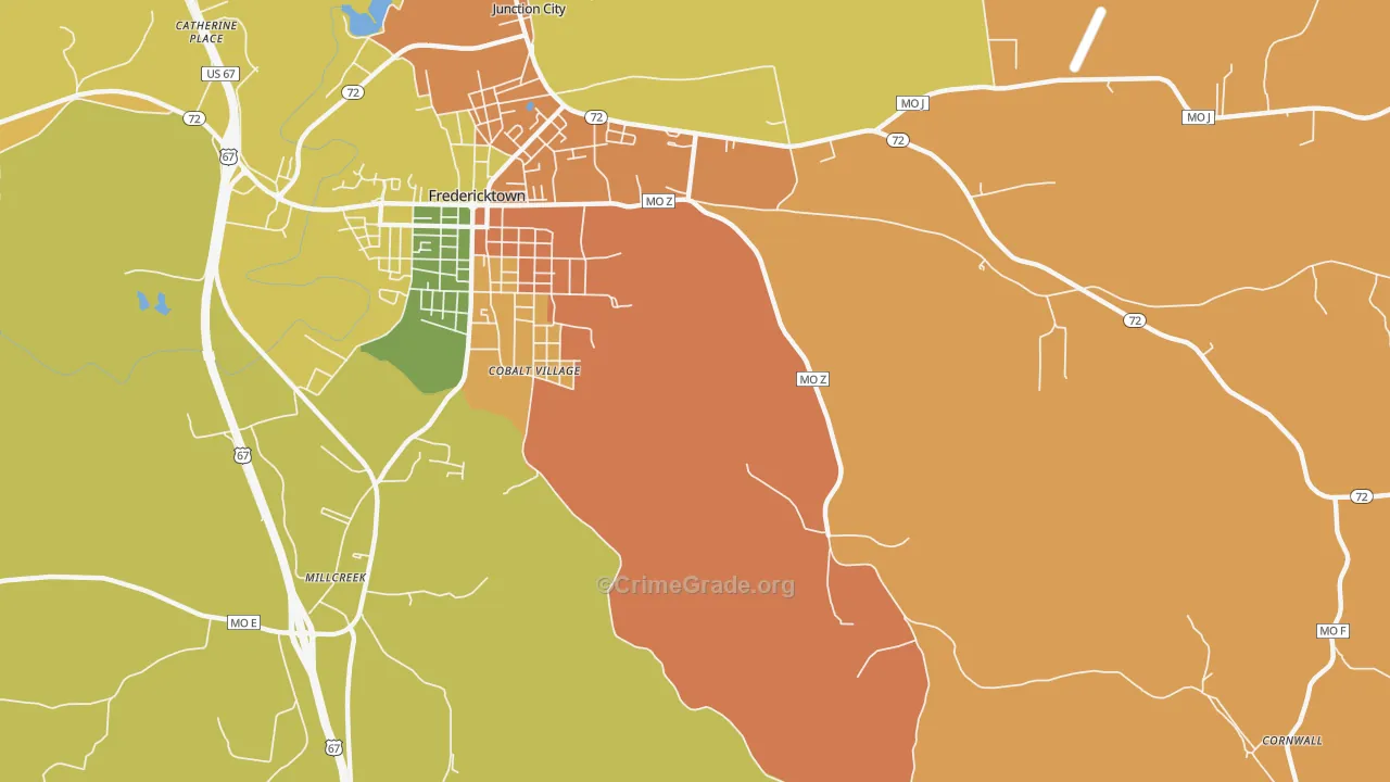 Cobalt, MO Map of Burglary Rates