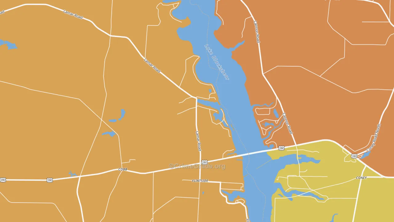 Cobb, GA Map of Burglary Rates