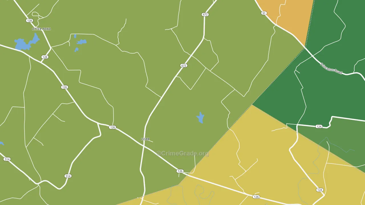 Cobb, KY Map of Burglary Rates