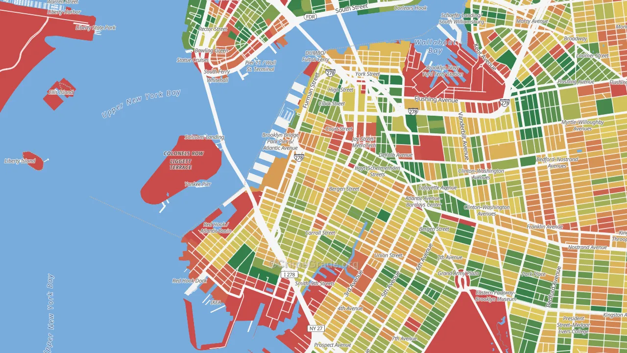 Cobble Hill, Brooklyn, NY Map of Burglary Rates