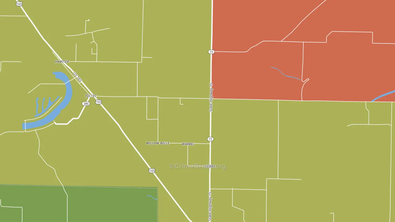 Cobbs, AR Map of Burglary Rates
