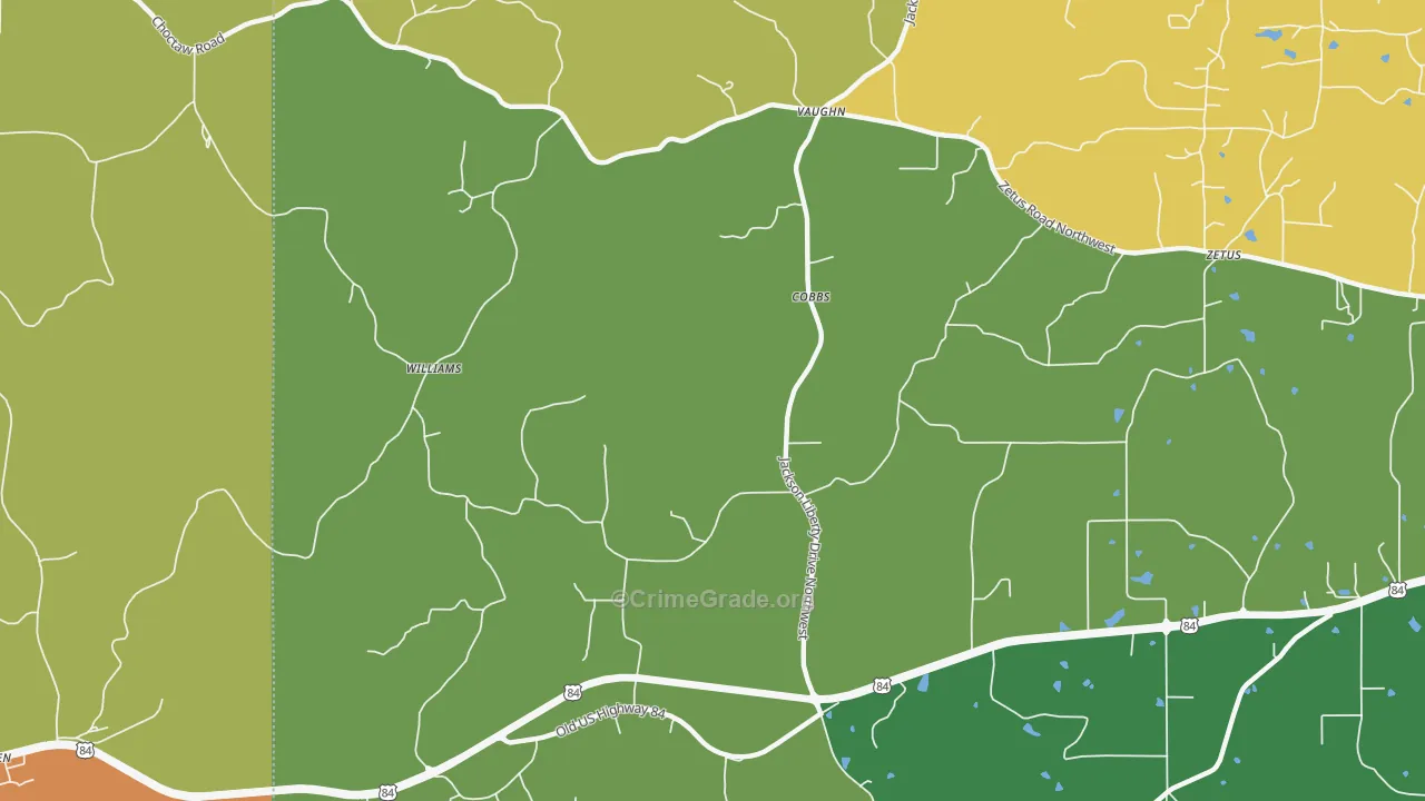 Cobbs, MS Map of Burglary Rates
